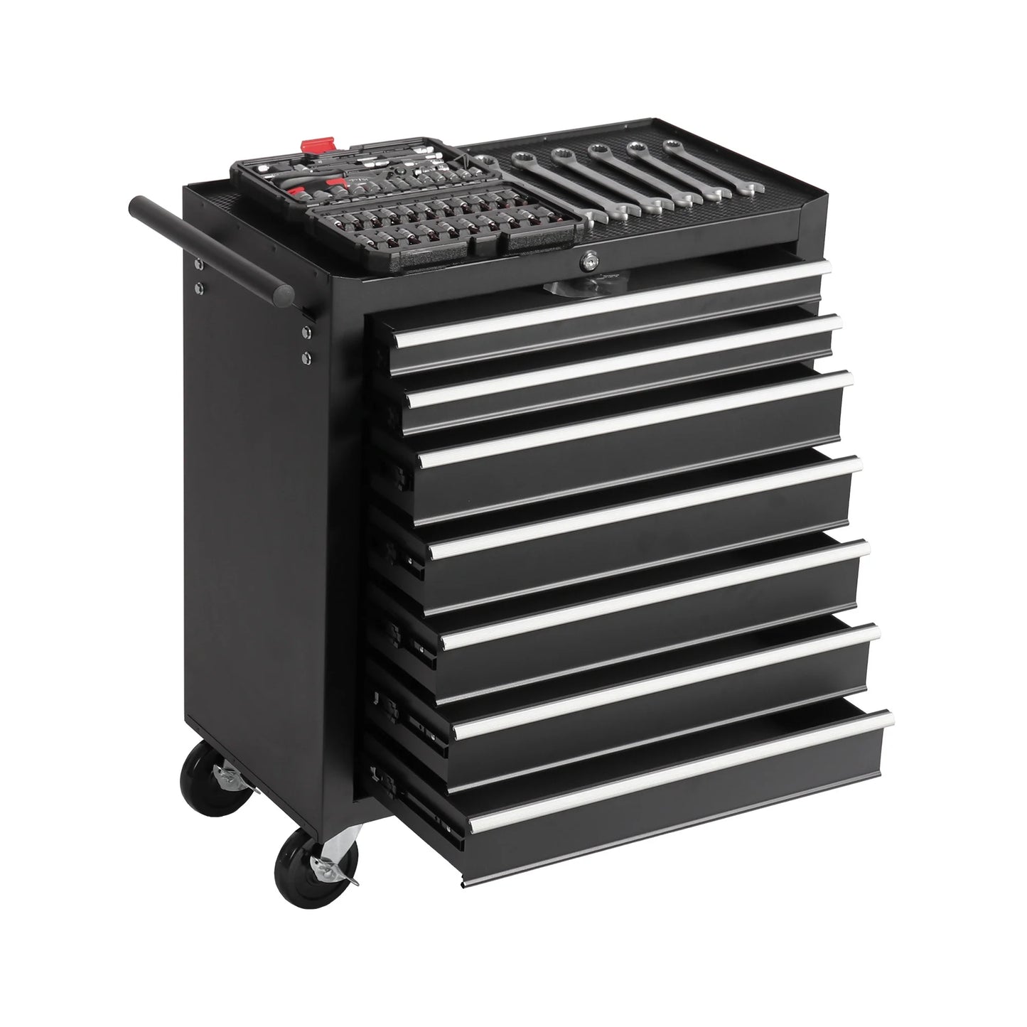 Tool Cart Rolling Tool Chest with 7 Drawers, Multifunctional Tool Chest Garage Tool Storage, Metal Tool Cart Organizer on Wheels, 450LBS Weight Capacity