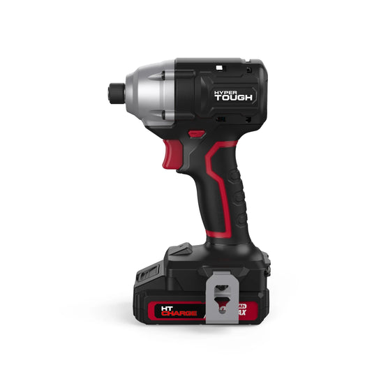 Hyper Tough 20V 1/4? Impact Driver & 1/2? 2-Speed Hammer Drill Bundle, (2) 1.5Ah Lithium-Ion Batteries & (2) Chargers