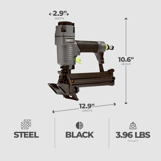Master Mechanic 4-in-1 Mini Pneumatic Flooring Nailer/Stapler, Gray