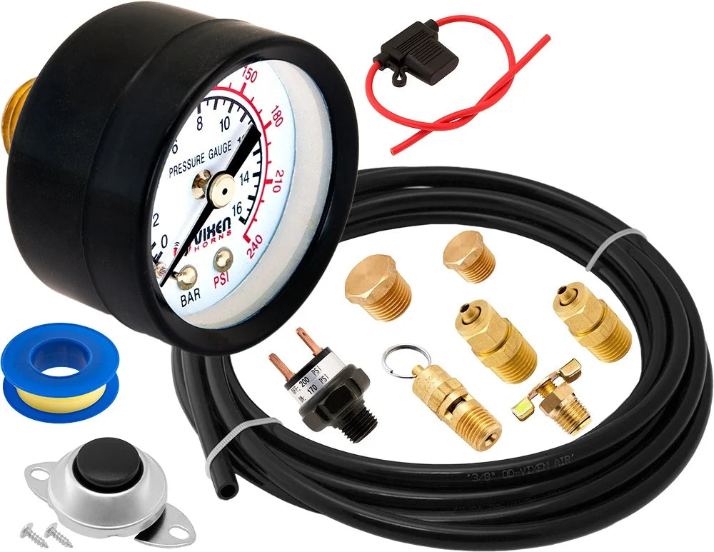 Vixen Horns OCTOPOD Train Horn Kit for Trucks/Car/Semi. Complete Onboard System- 200psi Air Compressor, 3 Gallon Tank, 8 Trumpets. Super Loud dB. Fits Vehicles like Pickup/Jeep/RV 12v VXO8330/8124XC