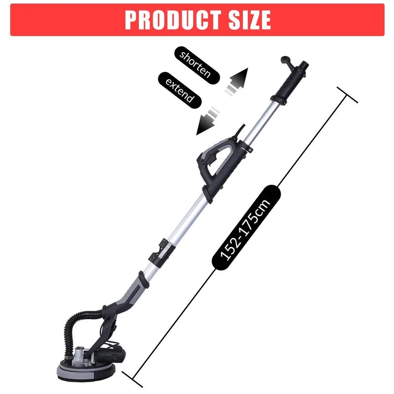 Towallmark 750W 7 Amp, Drywall Sander Electric, Popcorn Ceiling Removal Tool, 7 Speed 900-1800 RPM, with 14 Sanding Discs, Extendable Handle, Dust Hose Storage Bag