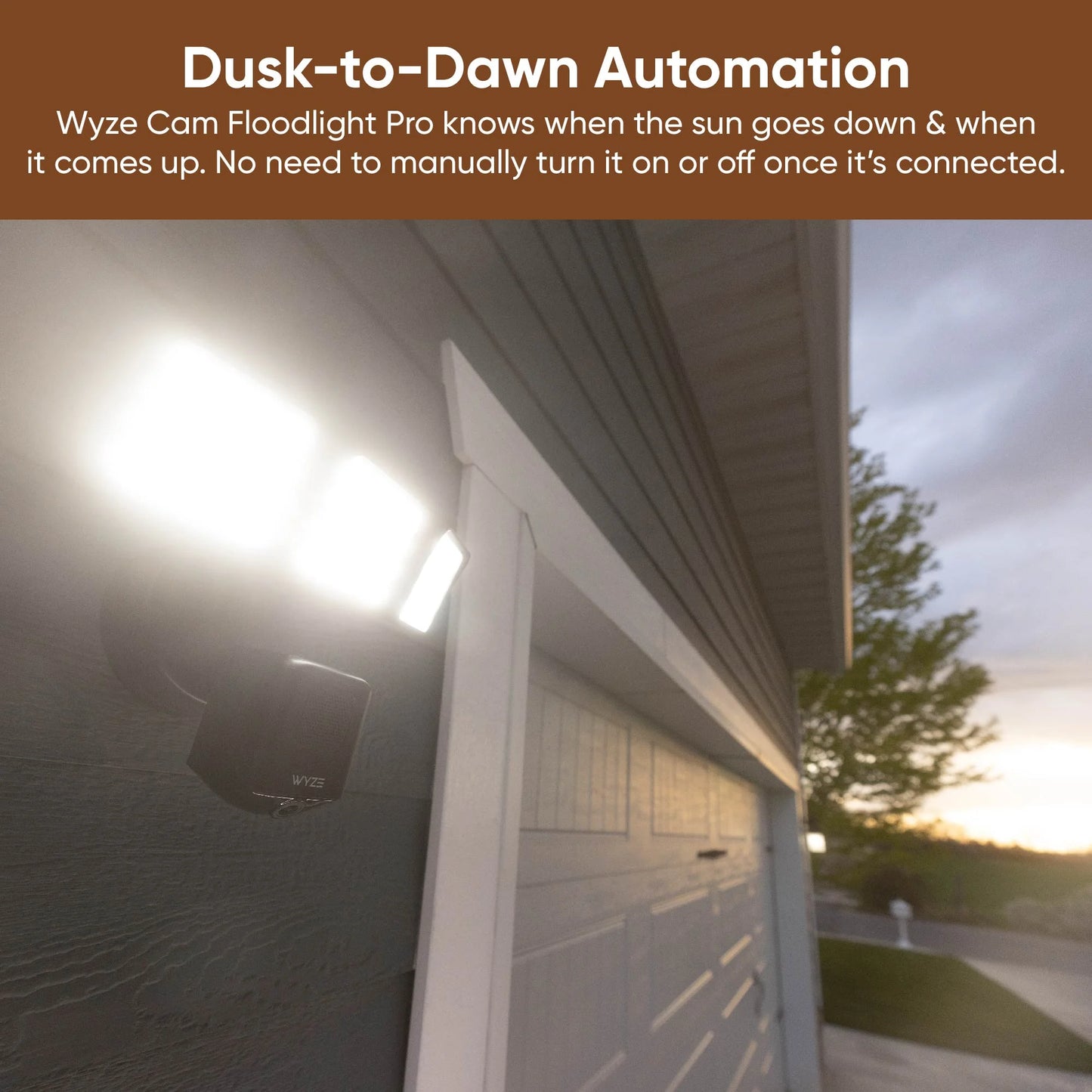 Wyze - Floodlight Camera Pro, 3000 Lumen LEDs, 180 in. Wide View, 2k HD Outdoor Wi-Fi Floodlight Home Security Camera - Black