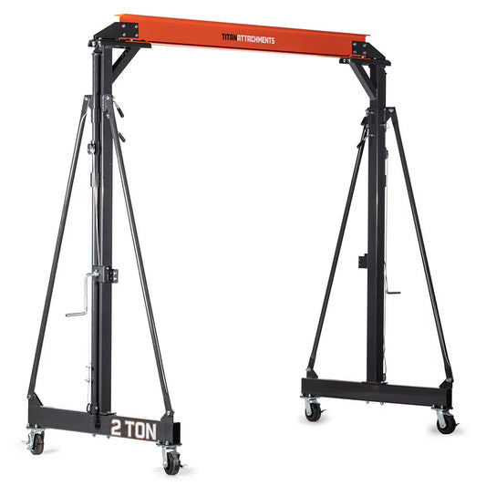 Titan Attachments Telescoping Gantry Crane, 2 Ton Capacity, Shop Lift Hoist