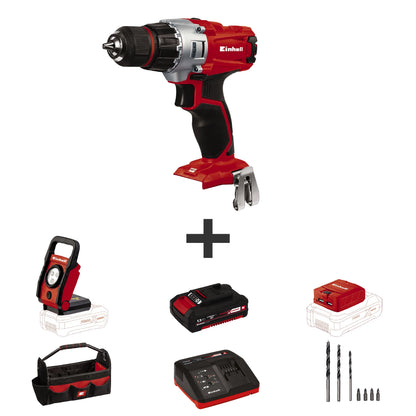 Einhell TE-CD 18/2 Li 18-Volt Power X-Change Cordless Drill Workshop Power Tool Kit, 3/8-Inch, W/1.5-Ah Battery