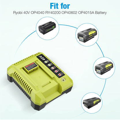 2-Pack 7.0Ah 40V OP4026 Lithium Battery + OP401 Rapid Battery Charger for Ryobi OP4050A OP40601 OP4026A OP4040 OP4030 Power Tools