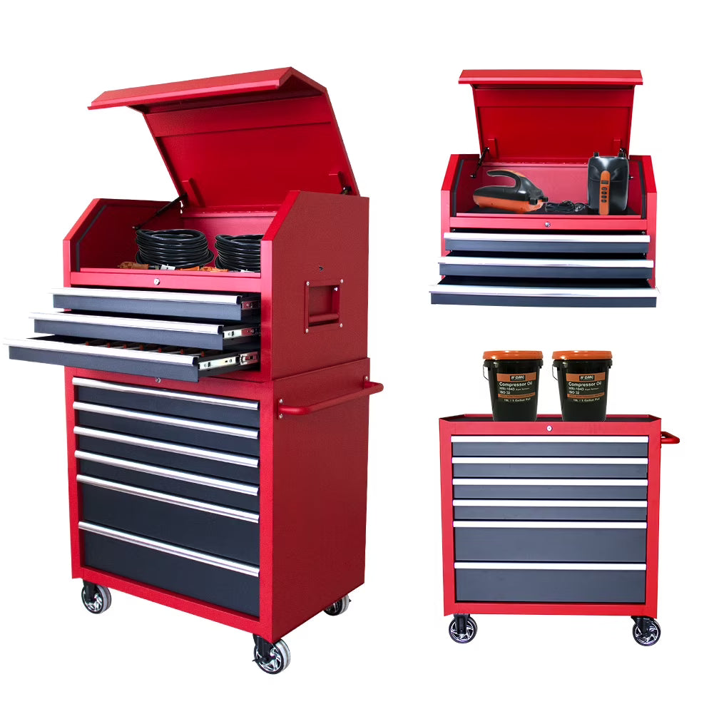 HPDAVV Heavy Duty 36inch 9-drawer Tool Chest and Cabinet, 9-Drawer Tool Chest Combo Rolling Cabinet with Locking System, 36 in. W x 24.5 in. D
