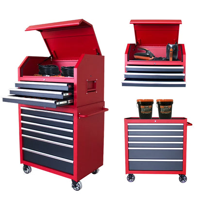 HPDAVV Heavy Duty 36inch 9-drawer Tool Chest and Cabinet, 9-Drawer Tool Chest Combo Rolling Cabinet with Locking System, 36 in. W x 24.5 in. D