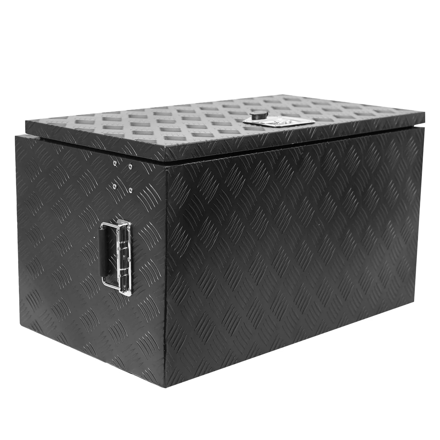 TROPOW 24-Inch Aluminum Diamond Plate Tool Chest - Lockable Underbody Storage Box for Trucks, RVs, and Trailers