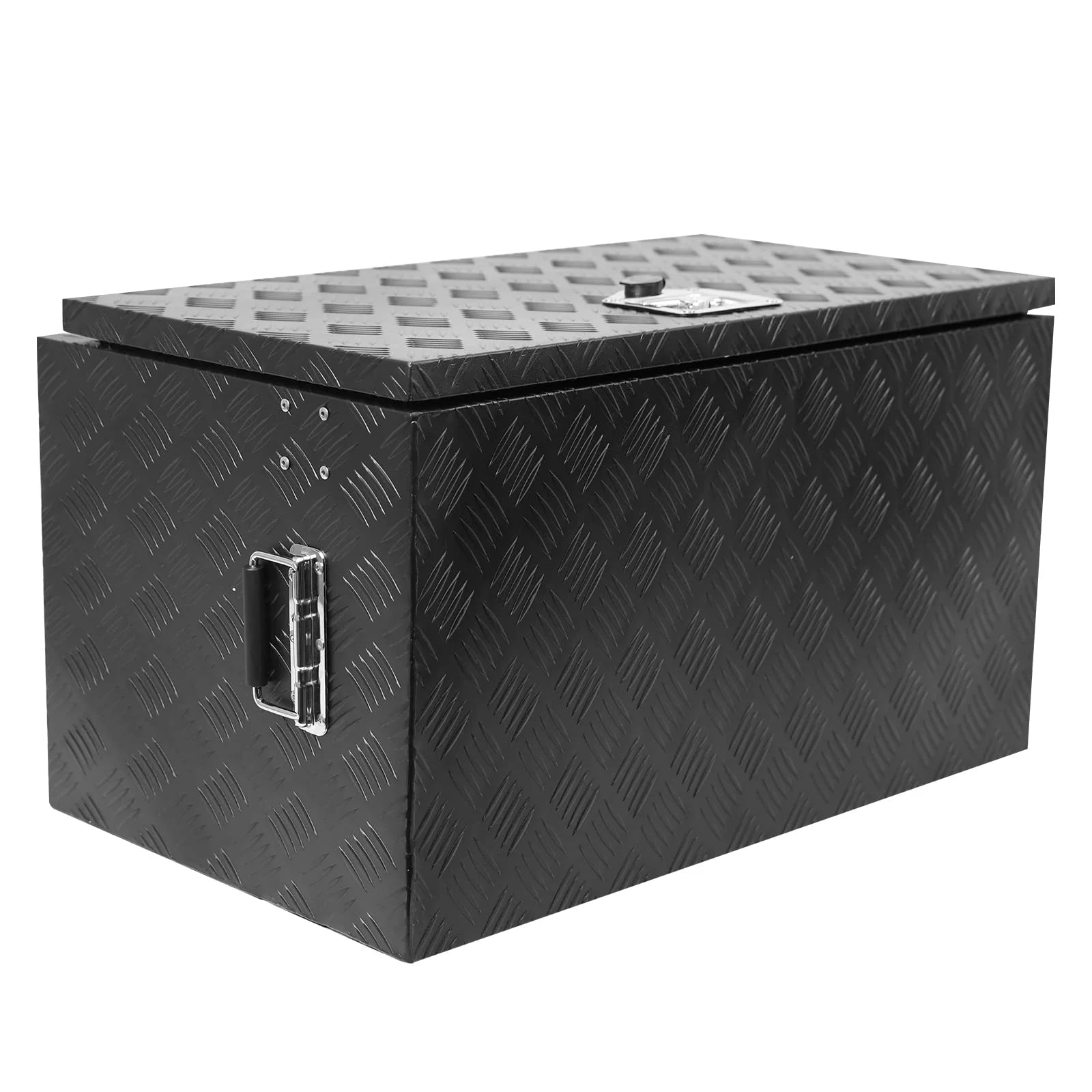 TROPOW 24-Inch Aluminum Diamond Plate Tool Chest - Lockable Underbody Storage Box for Trucks, RVs, and Trailers