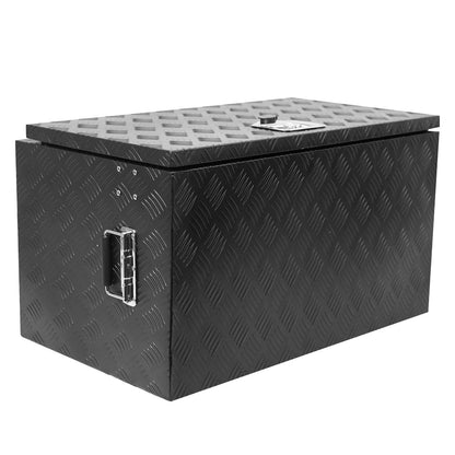 TROPOW 24-Inch Aluminum Diamond Plate Tool Chest - Lockable Underbody Storage Box for Trucks, RVs, and Trailers