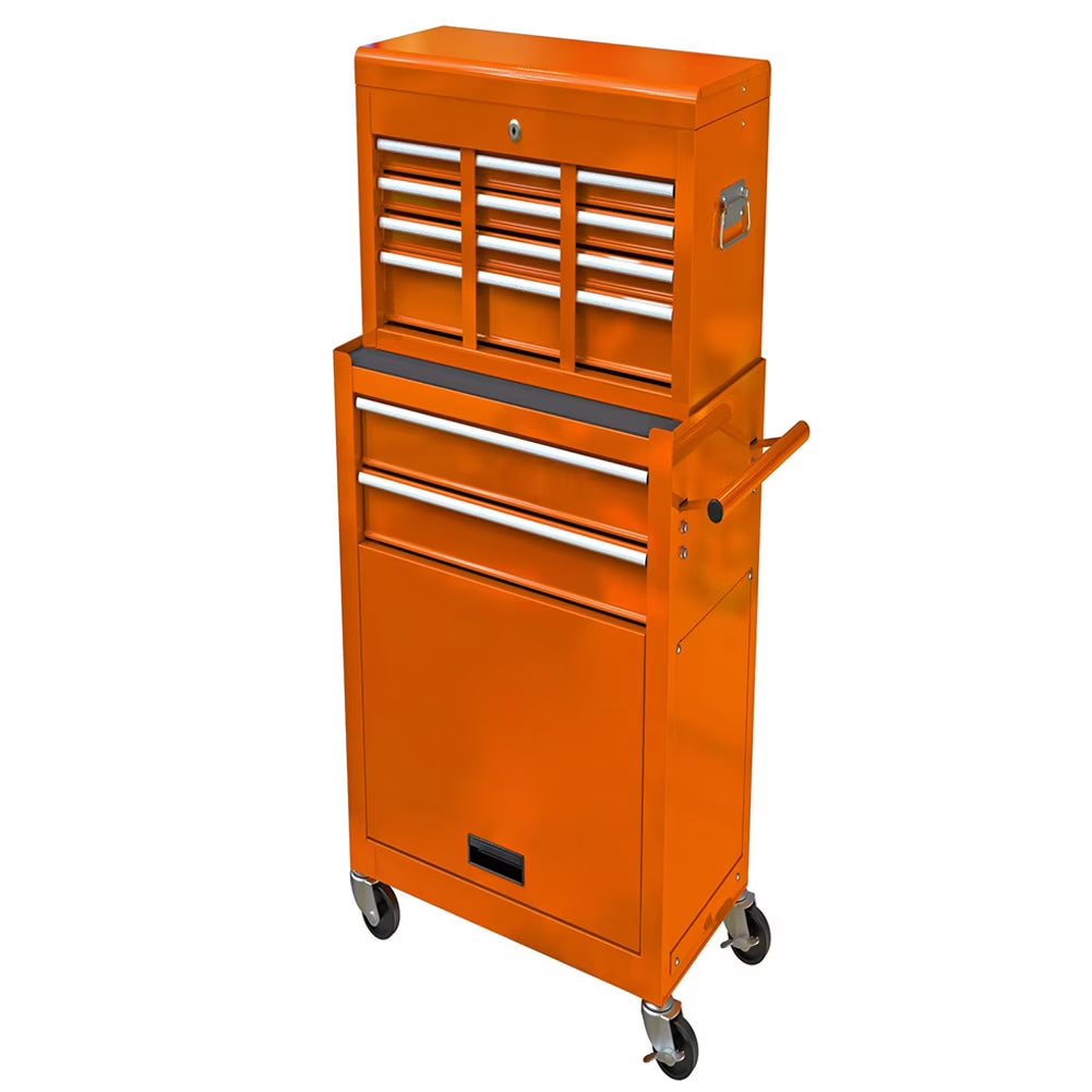 8-Drawer High Capacity Rolling Tool Chest With Wheels Removable Tool Box Combo Toolbox For Workshop Mechanics Garage orange color