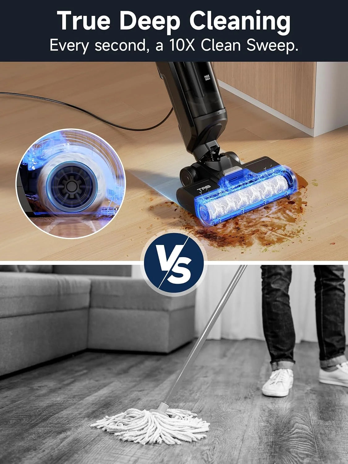 TAB S5 Cleaner Vacuum Mop All in One - Wet Dry Vacuum Cleaner for Hard Floors, Electric Mop with Scrub Brush