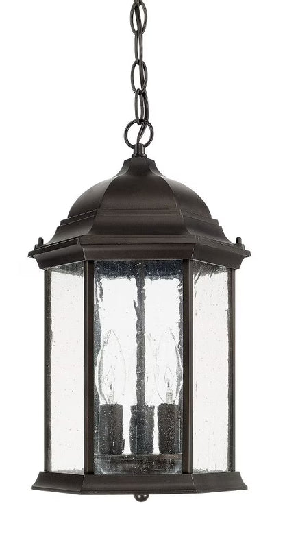 3 Light Outdoor Hanging Lantern In Transitional Style 10 High By 15 Wide-Black Finish Capital Lighting 9836Bk