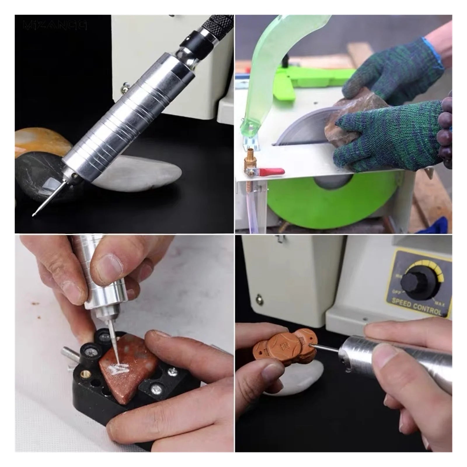1380W Jewelry Stone Rock Woodworking Carving Polisher Buffer Lathe Grinding Cutting Machine Set Electric Grinder Tools Kit