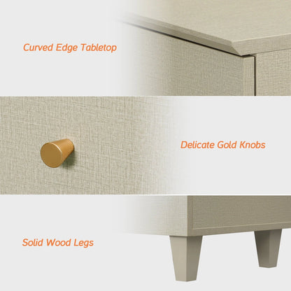 Sideboard Buffet Server Cabinets with Doors, 70.8" Kitchen Wood Coffee Bar Table, 2 -In-1 Storage Cabinets with 6 Compartments for Dining Room, Living Room, Entryway, Beige Faux Linen Textured Finish