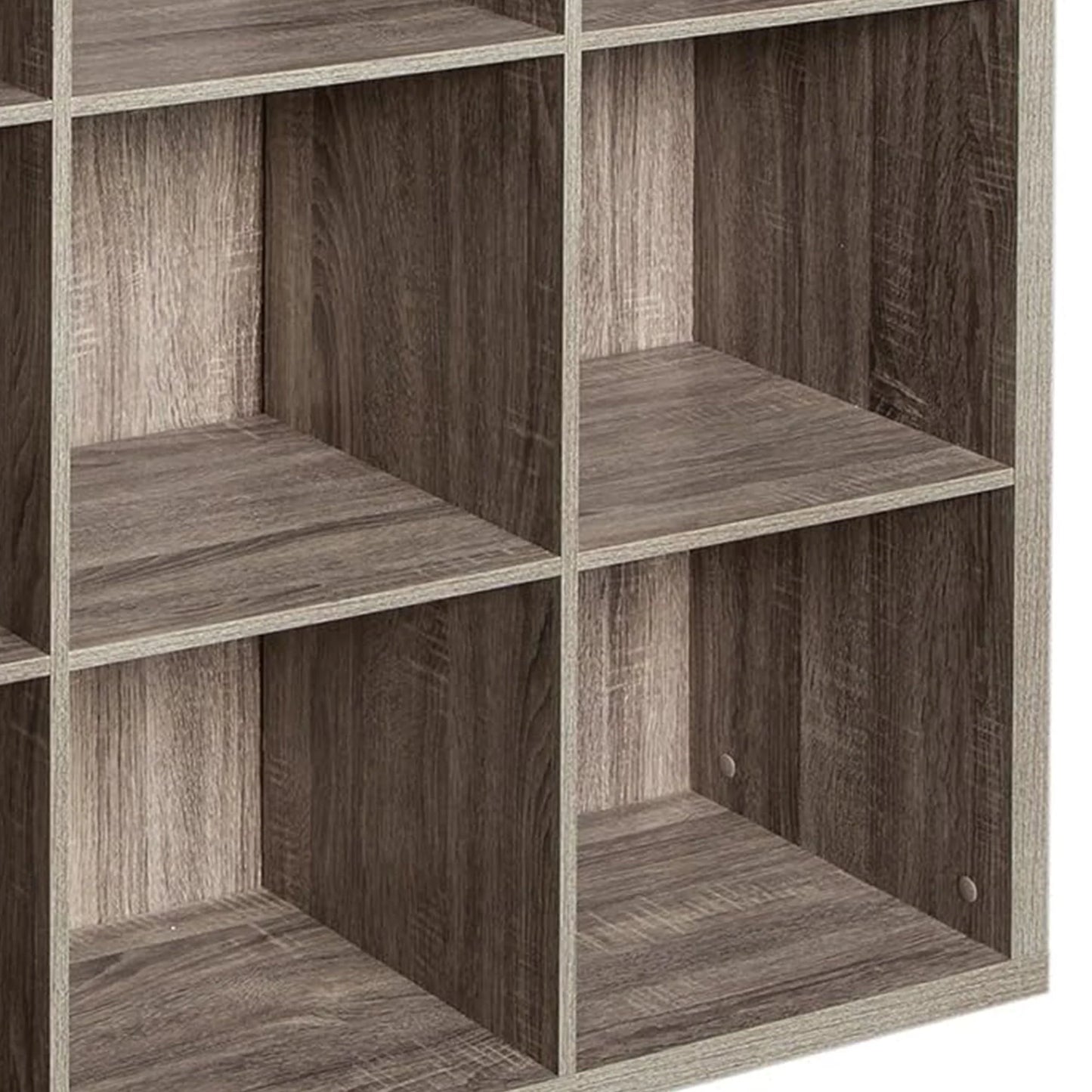 ClosetMaid 9 Cube Storage Shelf Bookshelf Organizer with Back Panel, Gray