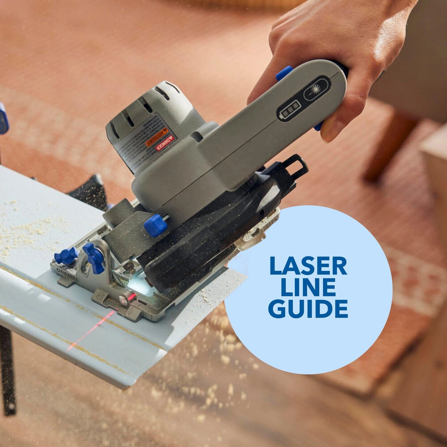 Dremel Blueprint 12V Compact Circular Saw with Integrated Laser Guide, 2Ah Li-Ion Battery and 3 3/8"Multi Material Blade (CS12V-S1)
