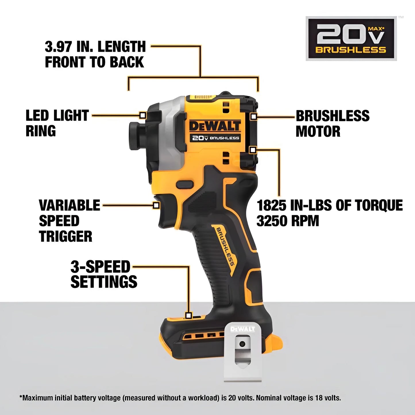 DeWalt 20V MAX 3 SPEED 1/4" IMPACT DRIVER BARE TOOL