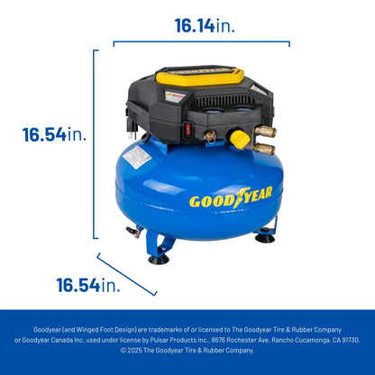 Goodyear 6 Gallon 150 PSI Oil Free Electric Pancake Air Compressor