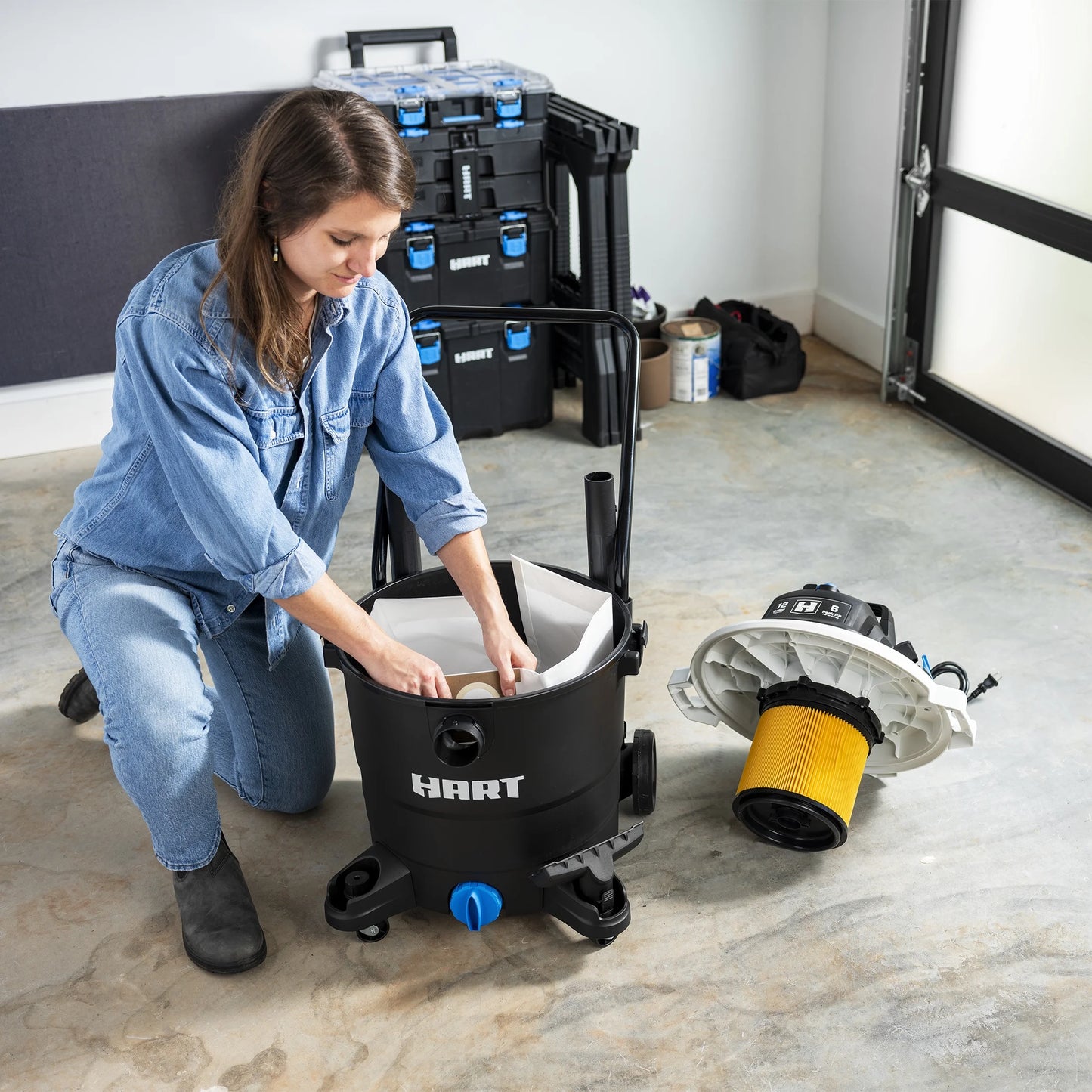 HART 12 Gallon 6 Peak HP Wet/Dry Vacuum, VOC1212PW 3701