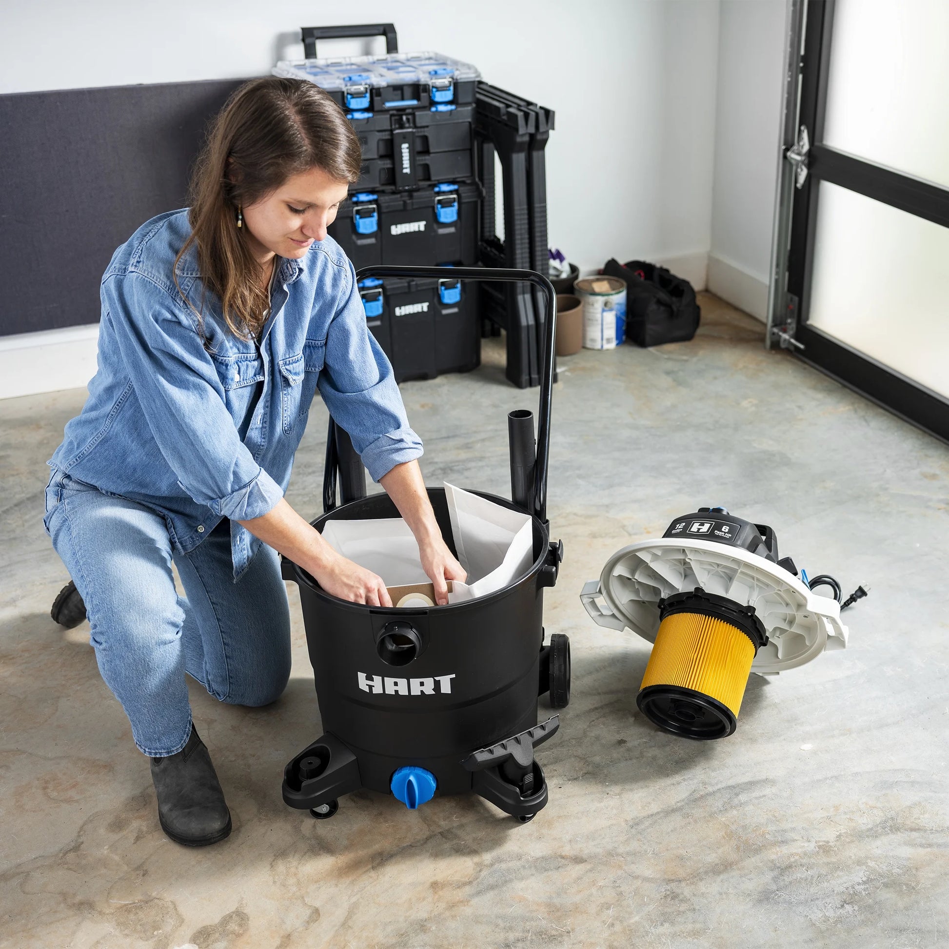 HART 12 Gallon 6 Peak HP Wet/Dry Vacuum, VOC1212PW 3701