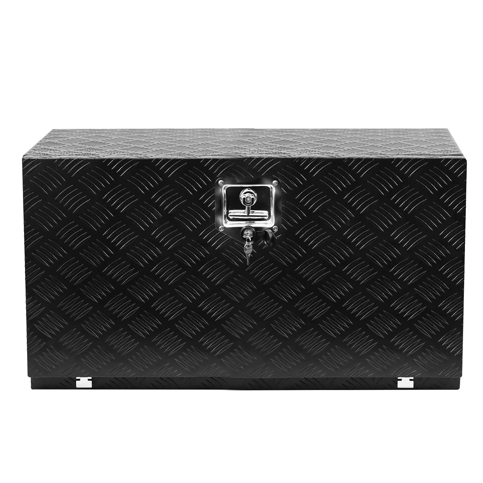 TROPOW 24-Inch Aluminum Diamond Plate Tool Chest - Lockable Underbody Storage Box for Trucks, RVs, and Trailers