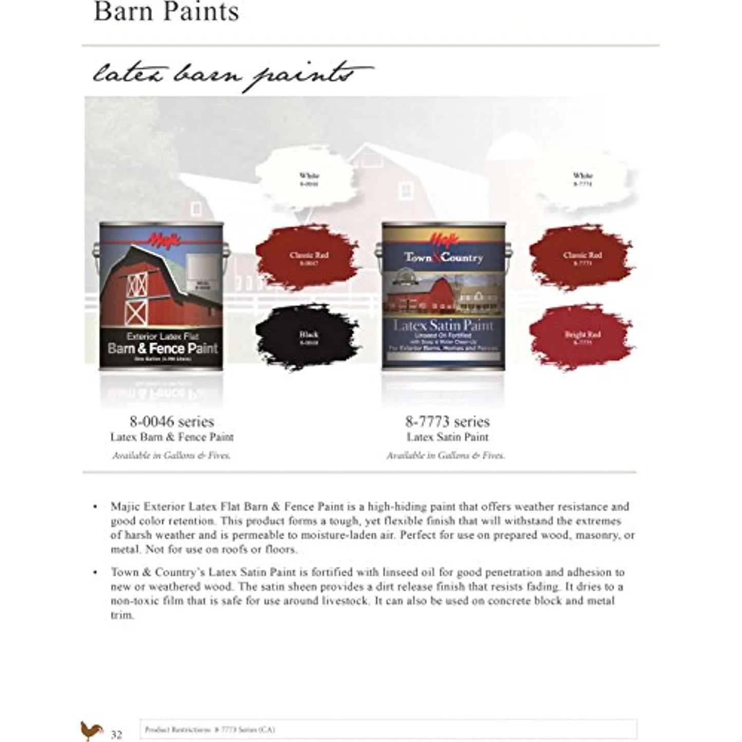 Majic Paints 8-0047-5 Latex Flat Barn & Fence Paint, 5-Gallons, Classic Red