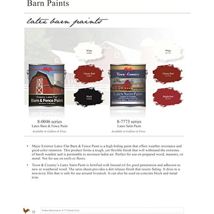Majic Paints 8-0047-5 Latex Flat Barn & Fence Paint, 5-Gallons, Classic Red