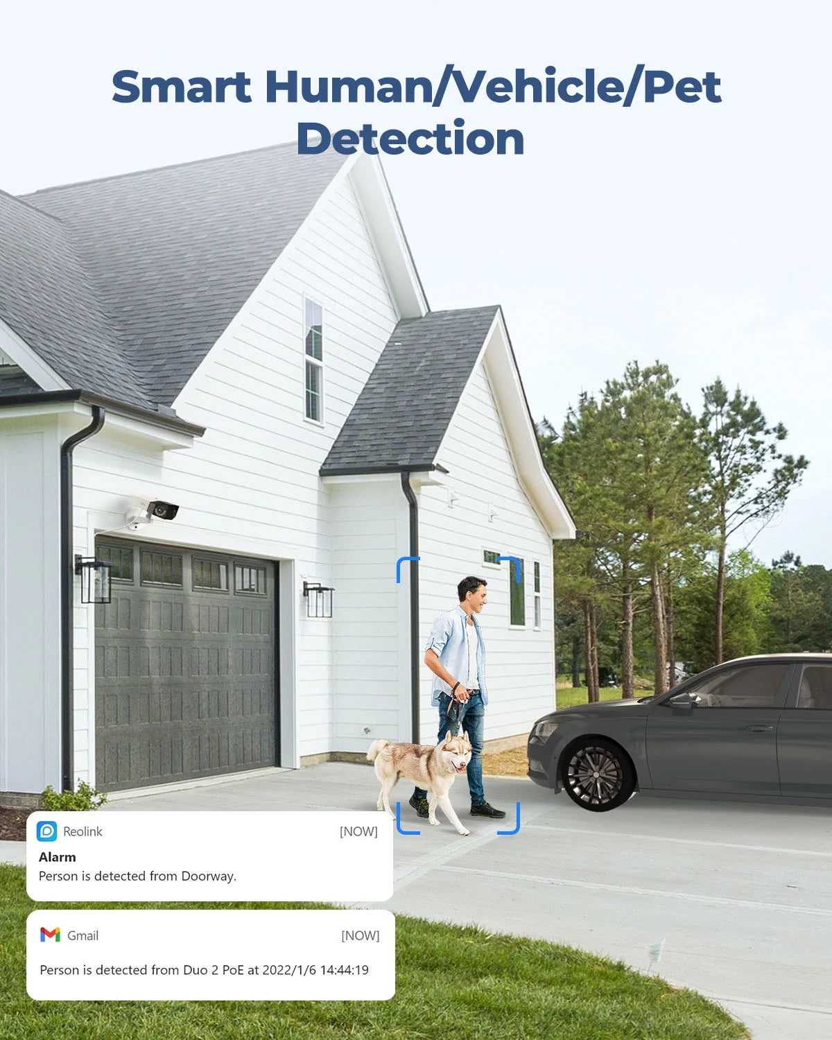 Reolink 4K Duo 2 Series Dual-Lens 180? PoE Camera, Color Night Person/Car/Pet Detection, 2-Way Audio