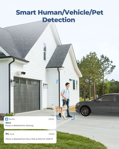Reolink 4K Duo 2 Series Dual-Lens 180? PoE Camera, Color Night Person/Car/Pet Detection, 2-Way Audio