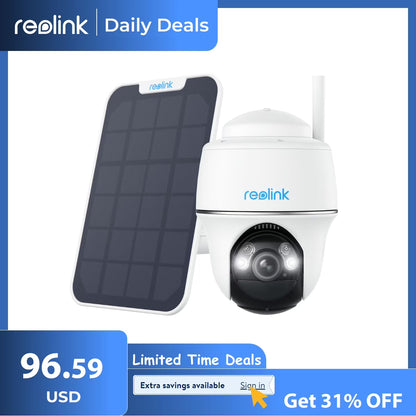 Reolink Argus 5MP PT Outdoor Wireless Battery Wifi Security Camera Night Vision 2-Way Talk Add Solar