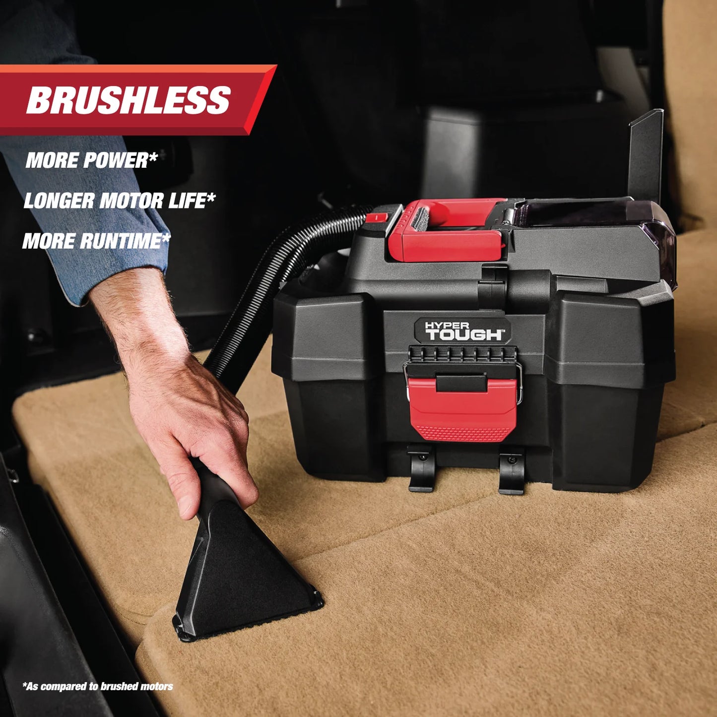 Hyper Tough 1.5 Gallon Wet Dry Vac, 20V Max, Brushless Motor, Cordless, Battery and Charger Included