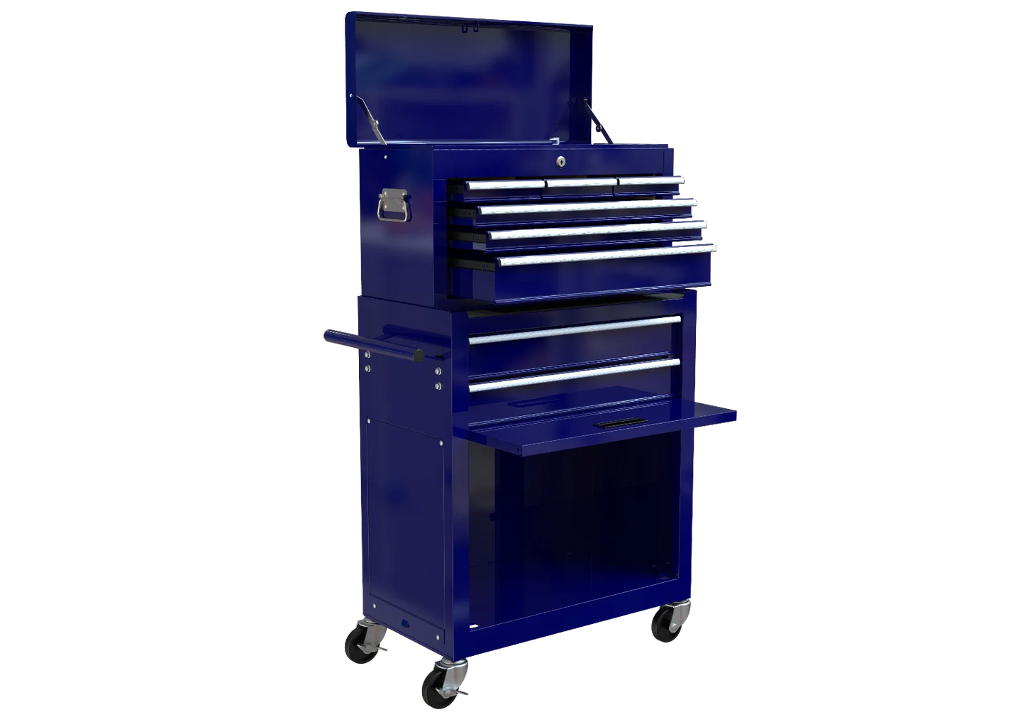 8-Drawer Rolling Tool Chest with Wheels, High Capacity Tool Storage Removable Tool Box Combo, Tool Storage Cabinet with Lockable Drawers, Toolbox for Workshop and Mechanics Garage, Blue