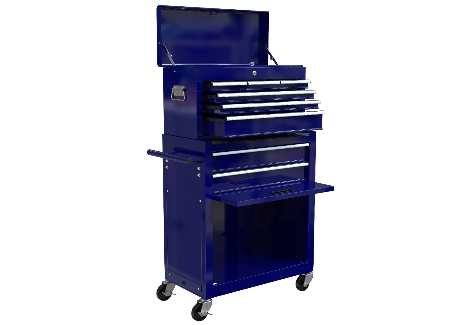 8-Drawer Rolling Tool Chest with Wheels, High Capacity Tool Storage Removable Tool Box Combo, Tool Storage Cabinet with Lockable Drawers, Toolbox for Workshop and Mechanics Garage, Blue
