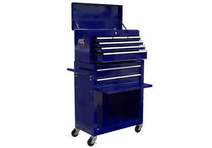 8-Drawer Rolling Tool Chest with Wheels, High Capacity Tool Storage Removable Tool Box Combo, Tool Storage Cabinet with Lockable Drawers, Toolbox for Workshop and Mechanics Garage, Blue
