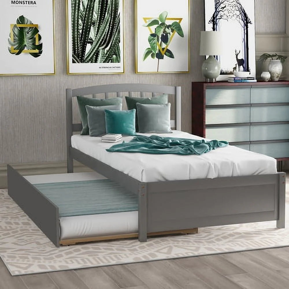Full Size Platform Bed with 4 Storage Drawers, Solid Wood Bed Frame with Headboard and Slat Support, Storage Bed Frame for Kids Adults Bedroom, Easy Assembly, White