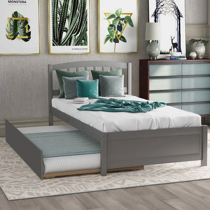 Full Size Platform Bed with 4 Storage Drawers, Solid Wood Bed Frame with Headboard and Slat Support, Storage Bed Frame for Kids Adults Bedroom, Easy Assembly, White