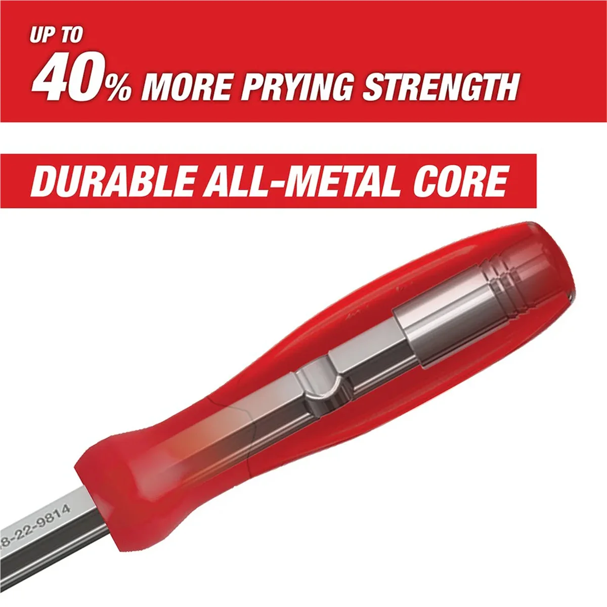 Milwaukee Tool 4-Pc I-Beam All-Metal Core Chrome Finish Pry Bar Set, (8, 12, 18, 24 In.)