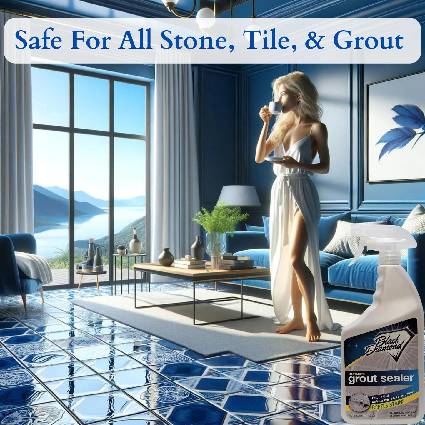 Black diamond stoneworks ultimate grout sealer: stain sealant protector for tile, marble, floors, showers and countertops.