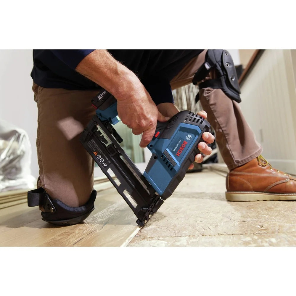 Restored Bosch GNH18V-16MAB12-RT 18V Lithium-Ion Brushless 16-Gauge Cordless Angled Finish Nailer Kit (2 Ah) (Refurbished)