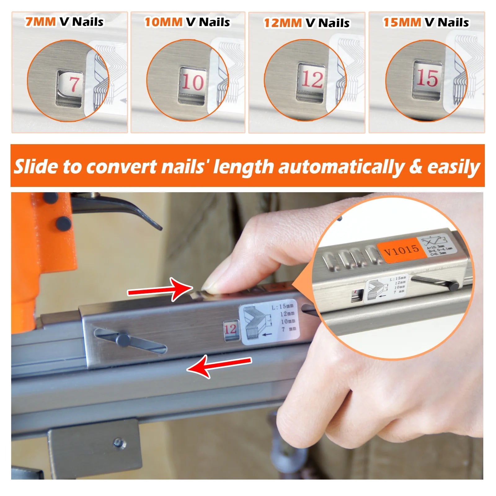 KAMSIN V1015 30 Gauge Pneumatic Framing Nail Gun, Picture Frame V Nailer 5/16'' to 19/32'', 1 Piece