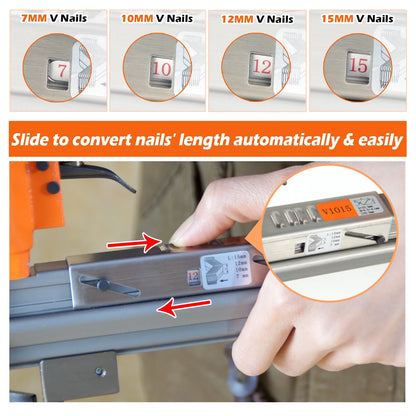 KAMSIN V1015 30 Gauge Pneumatic Framing Nail Gun, Picture Frame V Nailer 5/16'' to 19/32'', 1 Piece
