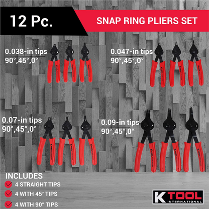 K-Tool International KTI-55112 Snap Ring Plier Set