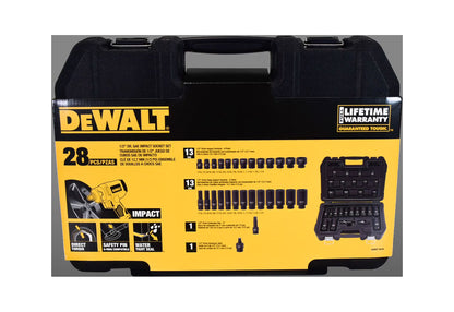 Dewalt Dwmt19244, 1/2-inch Oxide Finish Impact Socket Wrench & Set, 28 Pieces