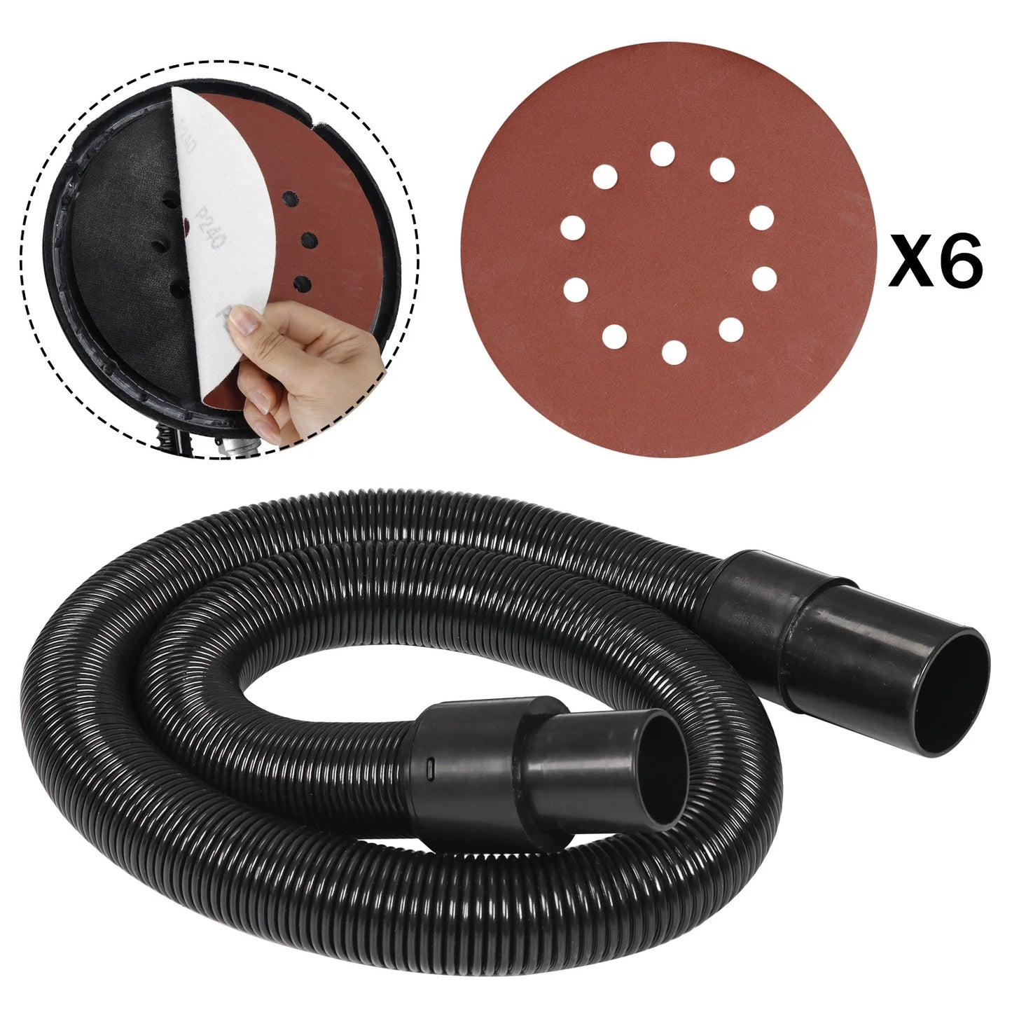 Electric Variable Speed Vacuum Drywall Sander with Handle Hose & 6 Discs