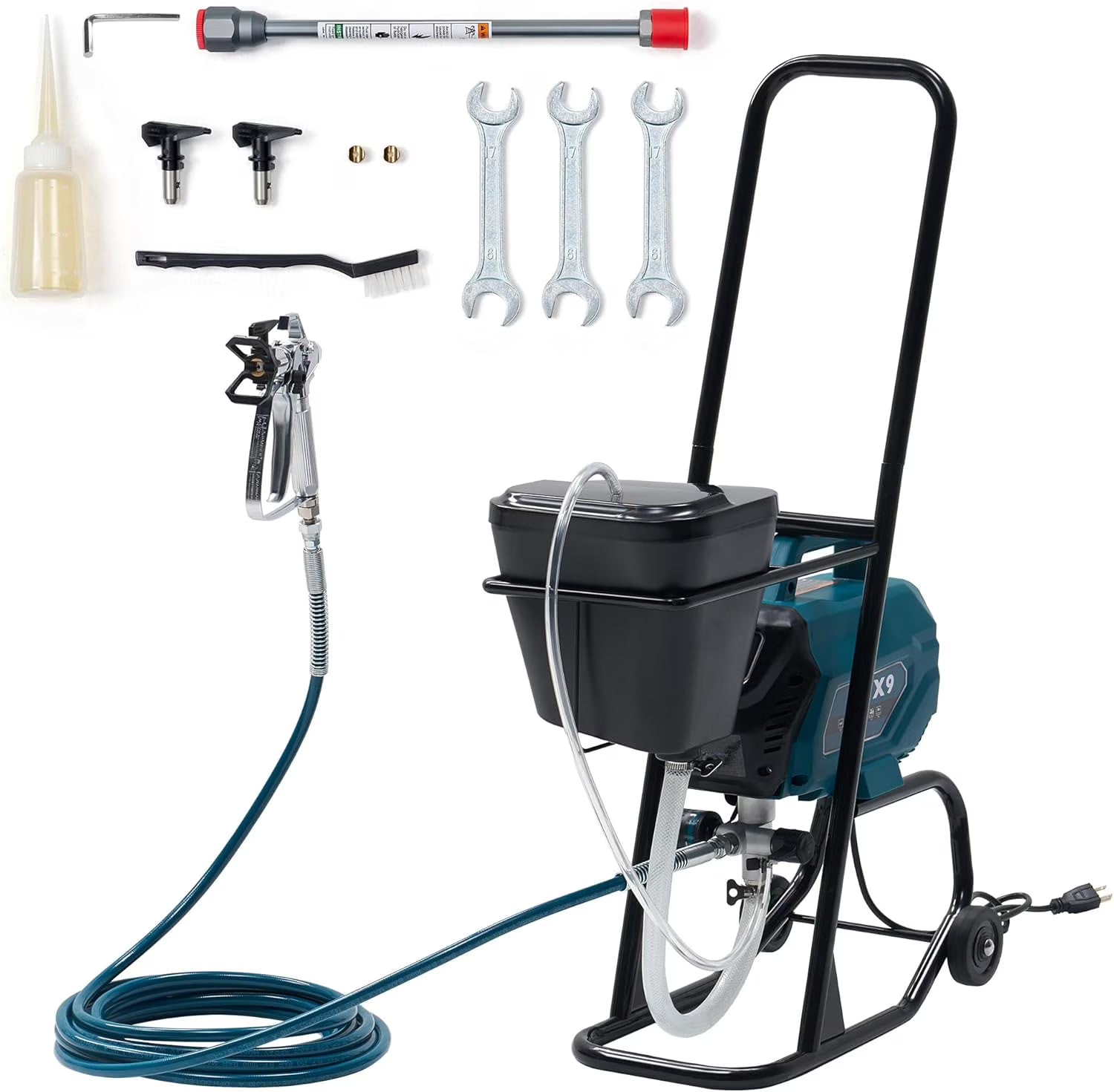 Jocisland High-Pressure Airless Paint Sprayer with 5L Hopper Capacity,650W, 2900 PSI Paint Sprayer with Two Spray Tips Options, for Professional and DIY Use