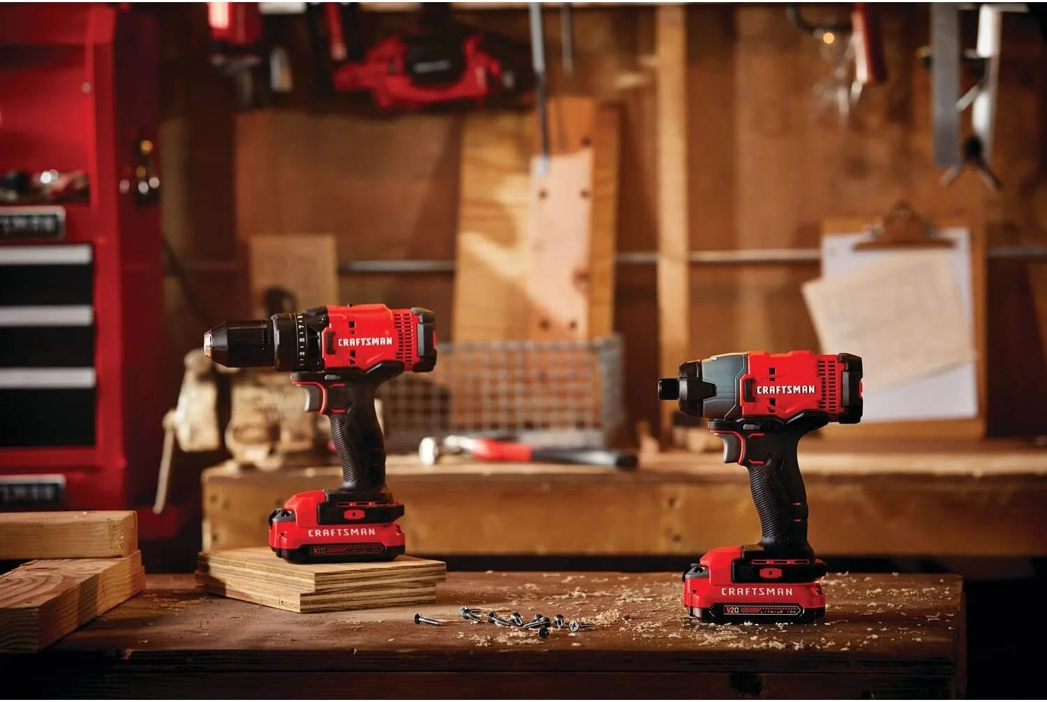 CRAFTSMAN 20V Rechargeable Cordless Power Tool Set, 2 Pieces