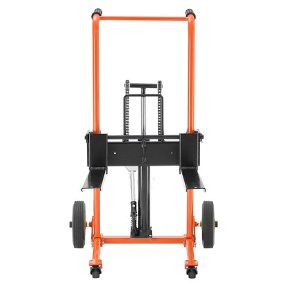 KFFKFF Hydraulic Material Lift Stacker, 450 lbs Capacity, Pallet Truck with Fork Lift Table, 35.8-Inch Max Height, Foldable & Portable Table Cart, Yellow & Black