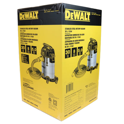 Dewalt DXV08SA Stainless Steel Wet/Dry 8-Gallon 5 HP Vacuum (Retail)