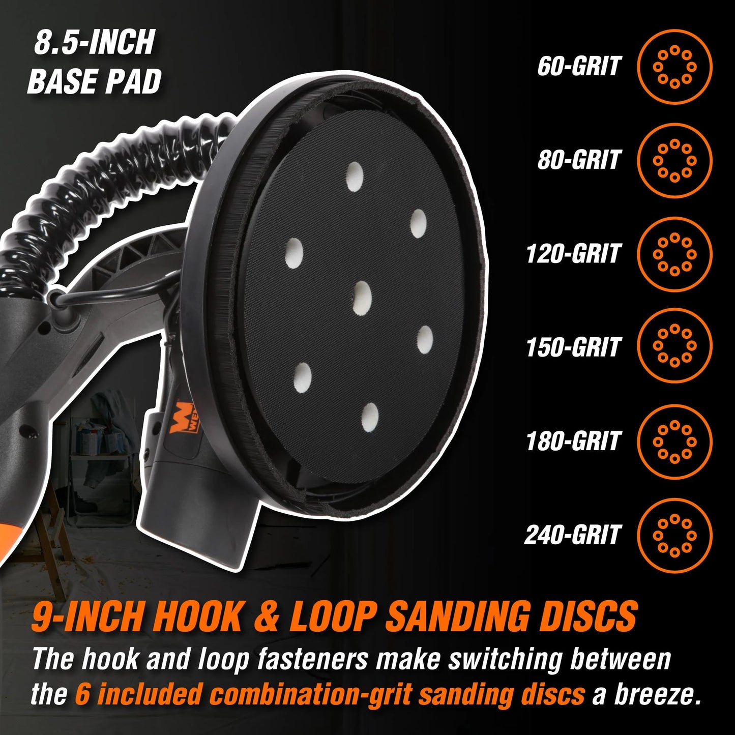 WEN Variable Speed 5-Amp Drywall Sander with 15-Foot Dust Hose